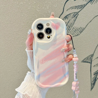 Flower Wrist Chain Phone Case For Samsung Galaxy A16 A06 A54 A55 A35 A24 A25 A15 A34 A31 A32 A51 A52 A71 S25 Ultra S24 FE Cover
