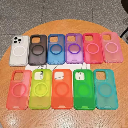 3 in 1 Magnetic Heavy Duty Armor Case for Magsafe IPhone 16 15 14 13 12 Pro Max Plus 16Pro 15Pro IPones Macsafe Cover Accessory