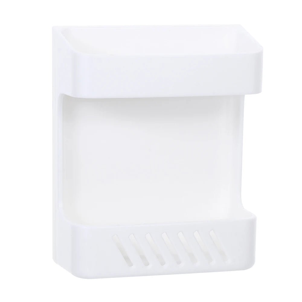 Wall Mounted Mobile Phone Charging Holder Bracket Remote Controller Stand Multi-function Wall Shelf Hotel Universal Storage Box