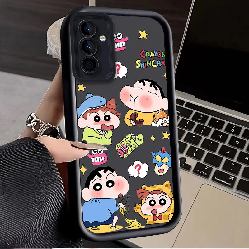 C-Crayon S-ShinChan Case for Samsung Galaxy S25 Ultra Plus S24 S23 S22 S21 S20 FE A73 A72 A71 A56 A55 A54 5G A52 A52S 4G Cover