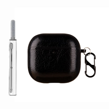 Retro Leather PU Case For AirPods 4 4th ANC 2024 Cover With Cleaner Pen Headphone Wireless Charging Box For AirPods 4 Coque Capa