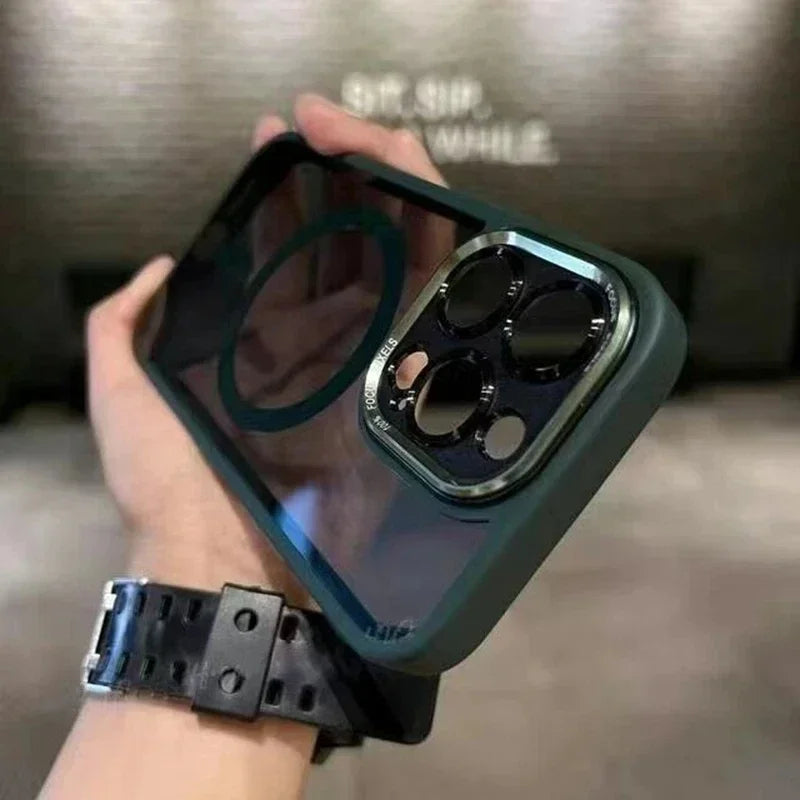 Luxury Acrylic Clear Magnetic For Magsafe Wireless Charge Case For iPhone 17 15 14 13 12 11 16 Pro Max Hybrid Shockproof Cover