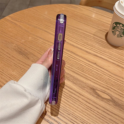 3in1 Gradient Glitter Bling Transparent Phone Case For iPhone 17 16 15 14 11 12 13 Pro Max Plus XR Heavy Shockproof Armor Cover