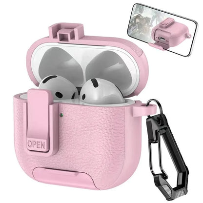 Can be used in mobile phone holders For AirPods 4 Case Shockproof Protective Cover For Airpods Pro 2nd AirPods4 Leather Bracket