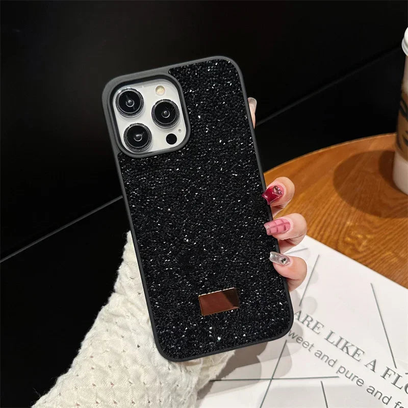 Luxury Bling Glitter Phone Case For iPhone 16 Pro Max 15Pro 14plus 13 12 Vogue Protective Soft Diamond Cover Protective Shell