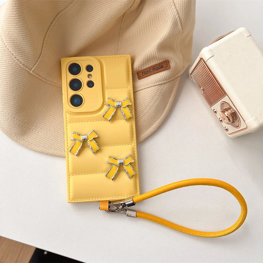 Cute Bowknot Down Jacket Lanyard Phone Case – Mobizzio