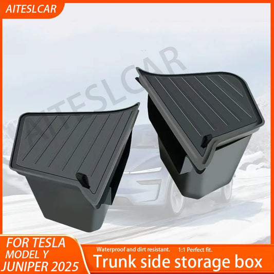 Trunk Organiser Side Storage Box Boot Organiser Flocked TPE Mat Anti-dirty 2025 Car Travel Accessories