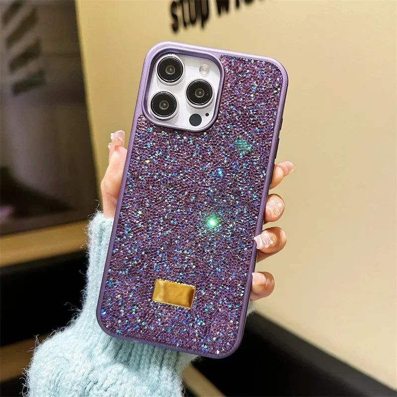 Luxury Bling Glitter Phone Case For iPhone 16 Pro Max 15Pro 14plus 13 12 Vogue Protective Soft Diamond Cover Protective Shell