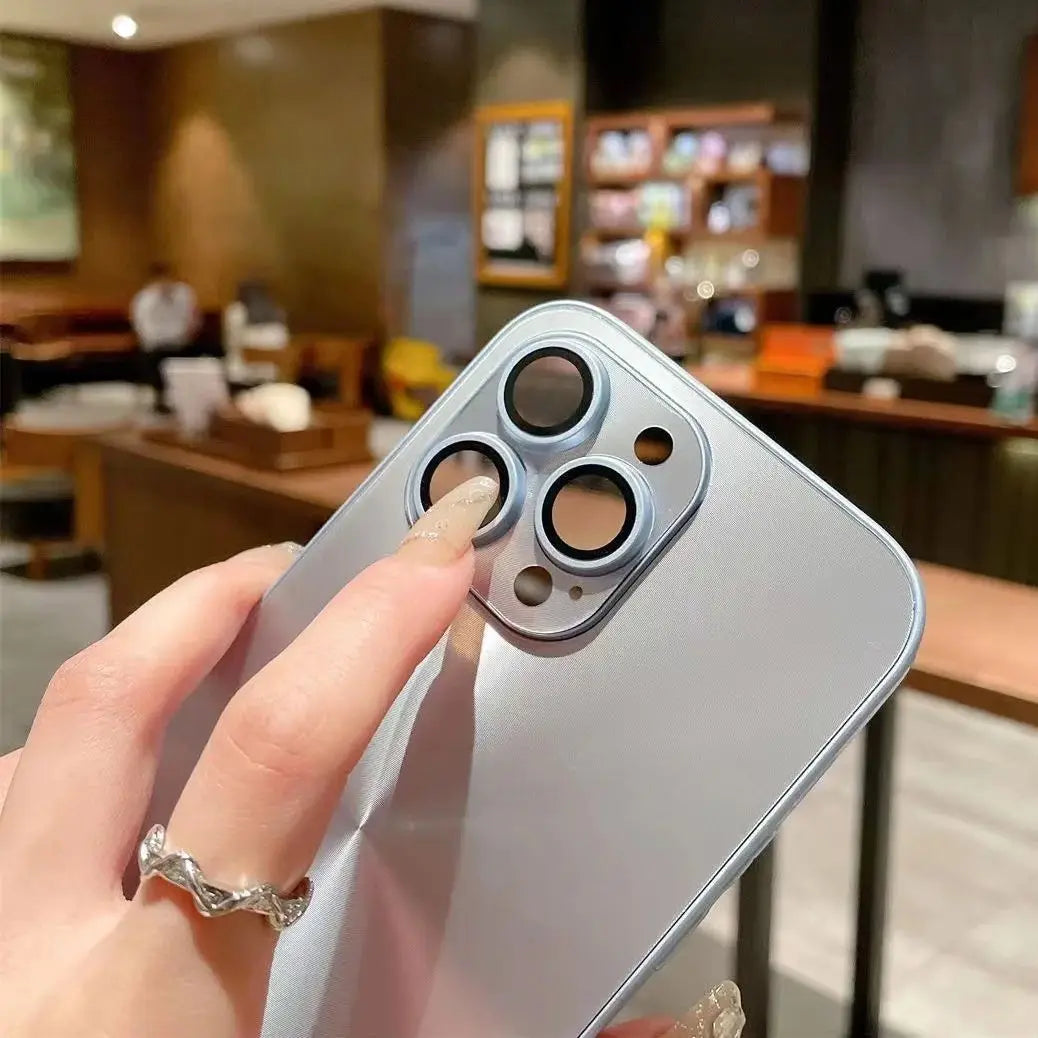 Luxury Laser Aurora CD Texture Matte Phone Case For iPhone 16 15 14 Plus 13 12 11 Pro Max Lens Protection Bumper Armor Cover