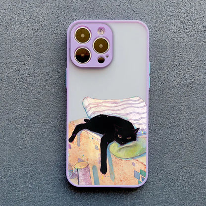 Funny Cat Daily Life Phone Case For iPhone 11 Case iPhone 12 14 Pro Max Mini 16 13 15 Pro Max 7 8 Plus XR XS X Shockproof Covers