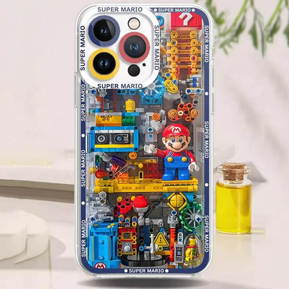 Super Mario Bros Game Case For Iphone 15 Pro Max 16 11 14 13 12 Cover Silicone Funda Transparent