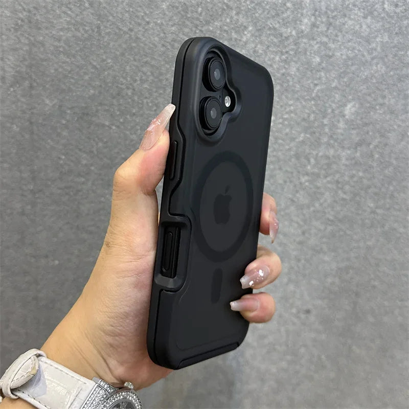 Magnetic Neon Color Matte Translucent Armor Shockproof Case for IPhone 16 13 12 14 15 Pro Max for Magsafe Wireless Charge Cover