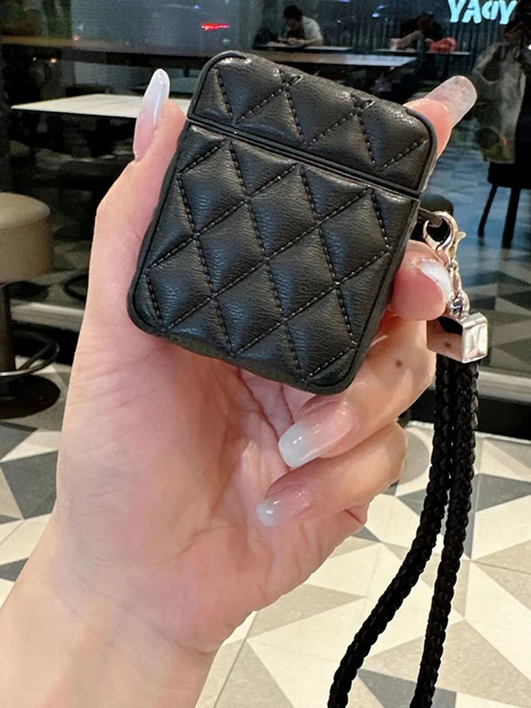 Fashionable high-end Leather PU Earphone Cover For AirPods 4 For AirPods Pro 2nd Cases For AirPods 3 2 1 Anti-lost Headphone Bag