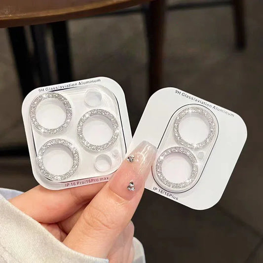 Bling Glitter Diamond Camera Lens Protector For Apple Iphone 16 15 13 12 Pro Max Sreen Protectors Film For IPhone 16 14plus