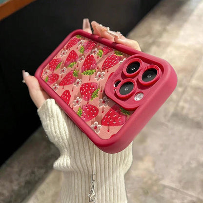 Artistic Strawberry Pattern Designer iPhone Case – Mobizzio