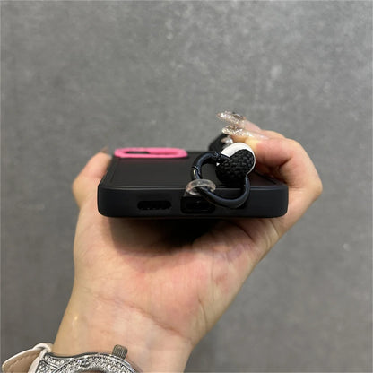 Luxury Wrist Strap Bracelet Lanyard Phone Case For iPhone 15 16 Pro Max 14 13 12 11 X XR XS Collision Color Lens Protector Cover