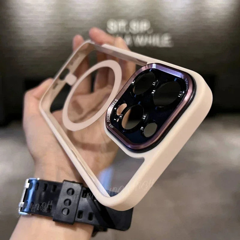 Luxury Acrylic Clear Magnetic For Magsafe Wireless Charge Case For iPhone 17 15 14 13 12 11 16 Pro Max Hybrid Shockproof Cover