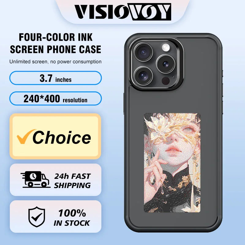 Premium NFC E-Ink Screen Phone Case – Customizable DIY Smart Cover for iPhone 13/14/15/16 Pro