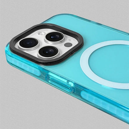 Neon Color Clear Crystal MagSafe Phone Case for iPhone 17 16 15 14 pro max 13 12 Wireless Charging Soft Silicone Bumper Cover