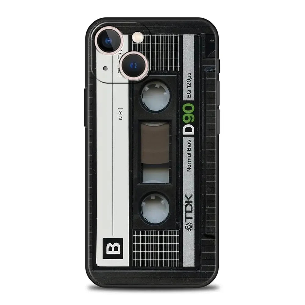 Vintage Tape Camera Gameboy Phone Case For iPhone Apple 16 15 14 13 12 11 Pro Max Mini 7 8 Plus XR XS X SE 2020 Black Cover