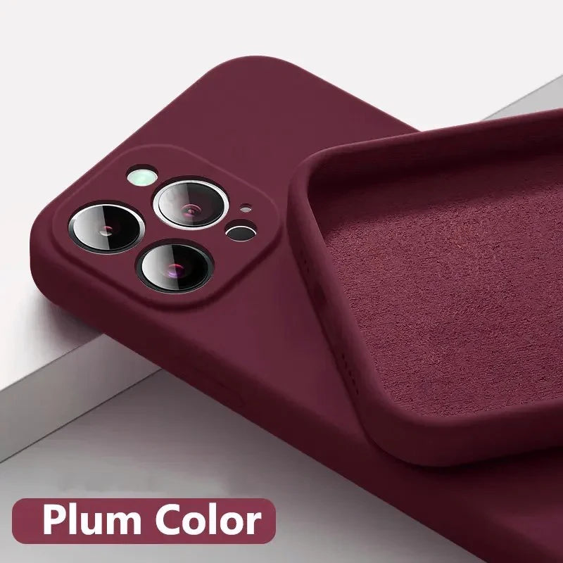 Official Phone Case For IPhone 17 Air 16 15 14 13 11 12 17 Pro Max Plus Silicone Solid Color Fall and Collision Protection Cover