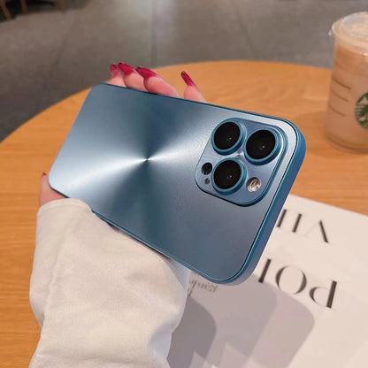 Luxury Laser Aurora CD Texture Matte Phone Case For iPhone 16 15 14 Plus 13 12 11 Pro Max Lens Protection Bumper Armor Cover