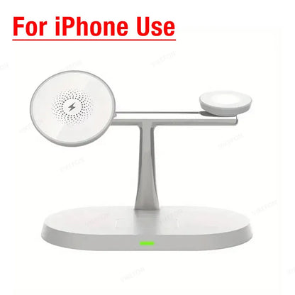 Desktop 3 IN 1 Magnetic Phone Wireless Charger For Magsafe iPhone 16 15 14 13 12 Samsung Apple/Galaxy Watch Fast Charging Dock