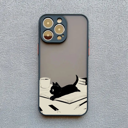 Funny Cat Daily Life Phone Case For iPhone 11 Case iPhone 12 14 Pro Max Mini 16 13 15 Pro Max 7 8 Plus XR XS X Shockproof Covers