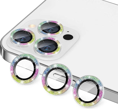 Glitter Camera Lens Protector Cover for iPhone 15 Pro Max 14 Plus 13 Mini 14Pro 15Pro Pink Tempered Glass Protection Accessories