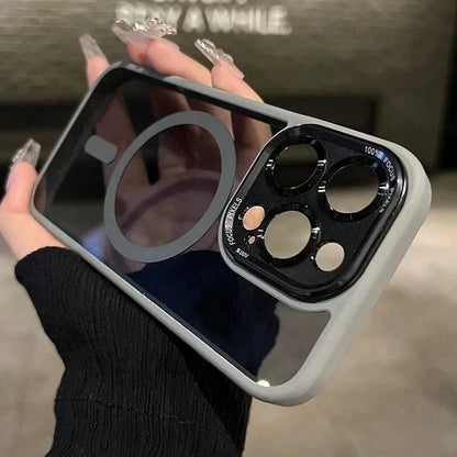 Luxury Acrylic Clear Magnetic For Magsafe Wireless Charge Case For iPhone 17 15 14 13 12 11 16 Pro Max Hybrid Shockproof Cover