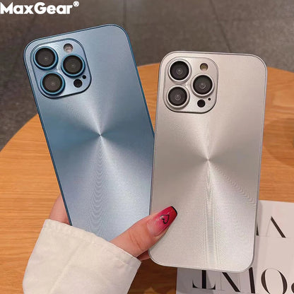Luxury Laser Aurora CD Texture Matte Phone Case For iPhone 16 15 14 Plus 13 12 11 Pro Max Lens Protection Bumper Armor Cover