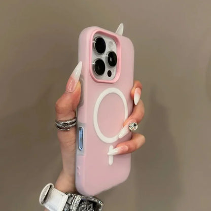 Luxury Candy Color 2 IN 1 Magsafe Case for iPhone 16 15 14 13 12 17 Pro Max Plus Magnetic Wireless Charge Clear Matte Soft Cover