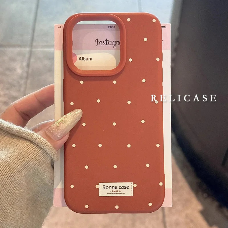 Luxury Soft Liquid Silicone Wave Point Phone Case For iPhone 11 12 13 14 15 16 Pro Max Plus Shockproof Bumper Back Cases Cover