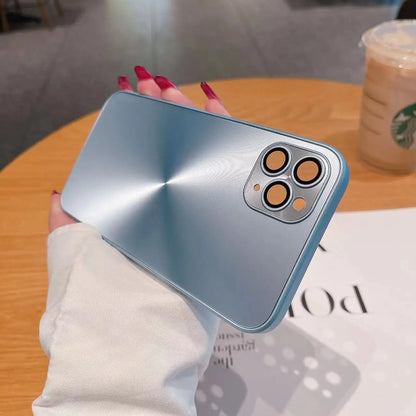 Luxury Laser Aurora CD Texture Matte Phone Case For iPhone 16 15 14 Plus 13 12 11 Pro Max Lens Protection Bumper Armor Cover