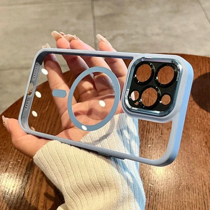 Luxury Acrylic Clear Magnetic For Magsafe Wireless Charge Case For iPhone 17 15 14 13 12 11 16 Pro Max Hybrid Shockproof Cover