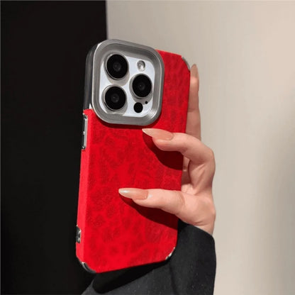 Luxury Cool Leopard Pattern Armor Case For iPhone 16 Pro Max 15 14 Plus 13 12 11 Matte Plating Leather Texture Shockproof Cover