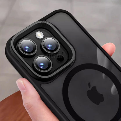 High Quality Anti-fall Acrylic Business Black Case for iPhone 16 15 14 13 12 11 Pro Max Plus Magnetic Magsafe Clear Hard Cover