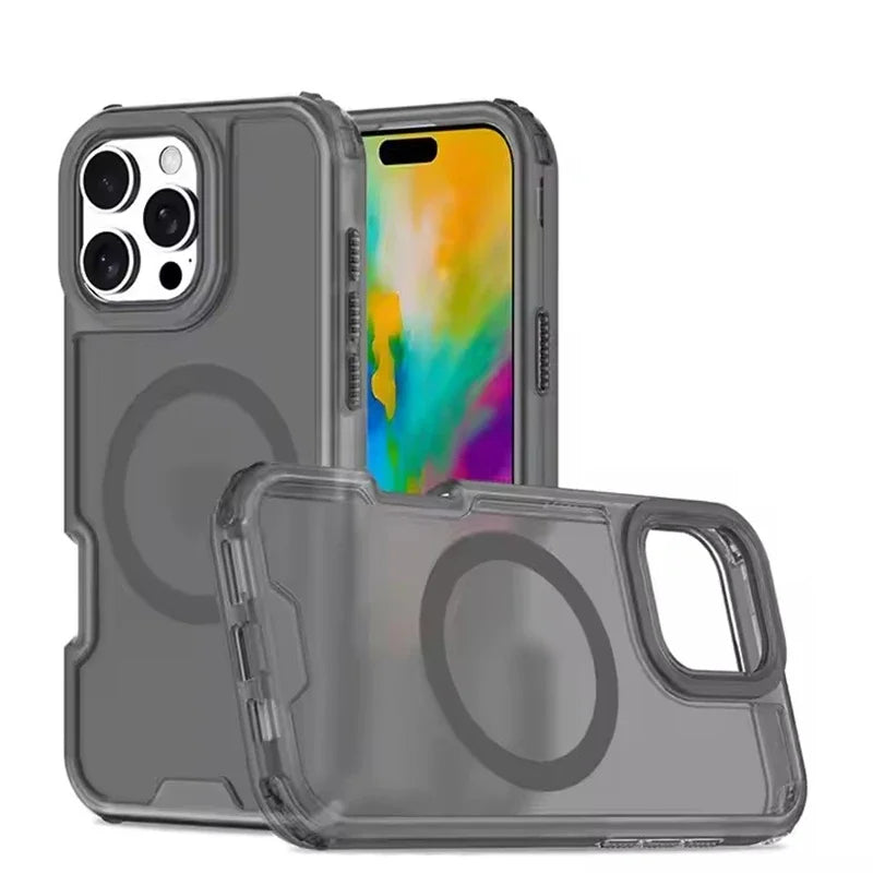 3 in 1 Magnetic Heavy Duty Armor Case for Magsafe IPhone 16 15 14 13 12 Pro Max Plus 16Pro 15Pro IPones Macsafe Cover Accessory