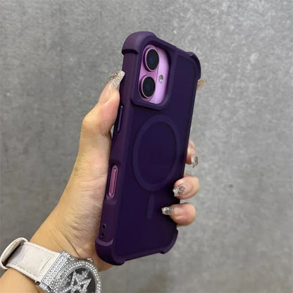 Magnetic Luxury Matte Fall prevention  Armor Shockproof Case For iPhone 15 14 13 12 16 Pro Max Wireless Charge For Magsafe Cover