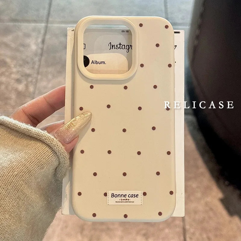 Luxury Soft Liquid Silicone Wave Point Phone Case For iPhone 11 12 13 14 15 16 Pro Max Plus Shockproof Bumper Back Cases Cover