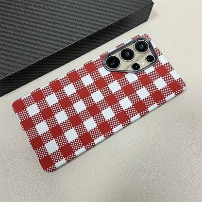 Luxury Carbon Fiber Wireless Charging Magsafe Case for Samsung Galaxy S25 S23 S24 Ultra Plus Alloy Lens Protection Hard Cover