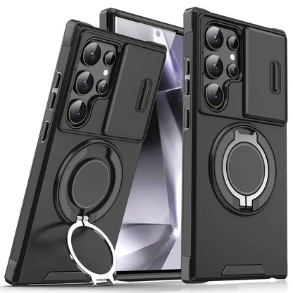 Slide Camera Protection Magnetic Stand Phone Case for Samsung S25 Edge S24 S23 Plus S21 S22 Ultra FE A54 A15 A14 A05 A05S Cover
