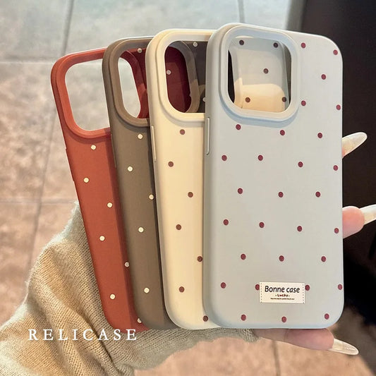 Luxury Soft Liquid Silicone Wave Point Phone Case For iPhone 11 12 13 14 15 16 Pro Max Plus Shockproof Bumper Back Cases Cover