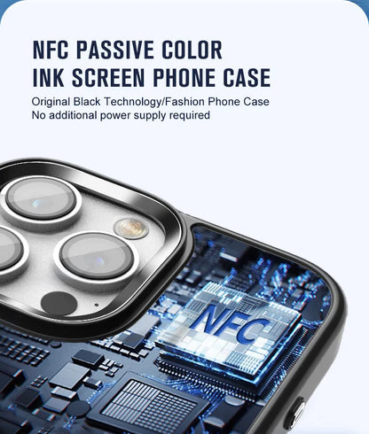 4-Inch NFC E-Ink Screen Phone Case – DIY Smart Cover for iPhone 13/14/15/16 Pro Max