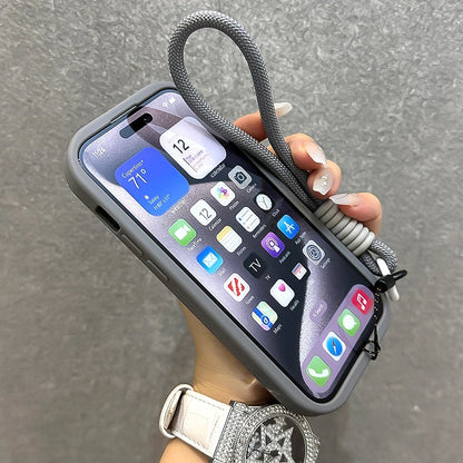 Fold Glass Lens Stand Magnetic Transparent Case For iPhone 17 16 15 14 13 12 11 Pro Max For Magsafe Wrist Strap Shockproof Cover