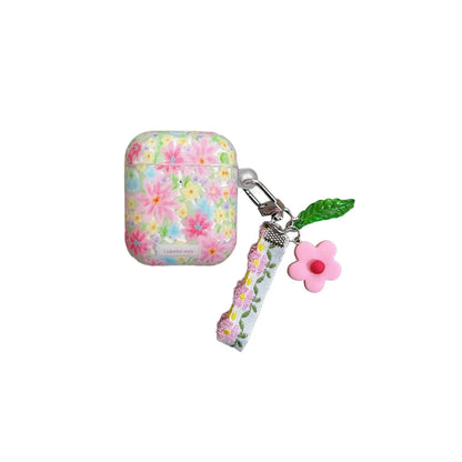 Colorful ins flower 3D pendant imd earphone case wireless bluetooth charging box for apple airpods 3 4 2 1 pro 2nd cover