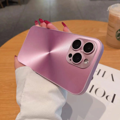 Luxury Laser Aurora CD Texture Matte Phone Case For iPhone 16 15 14 Plus 13 12 11 Pro Max Lens Protection Bumper Armor Cover