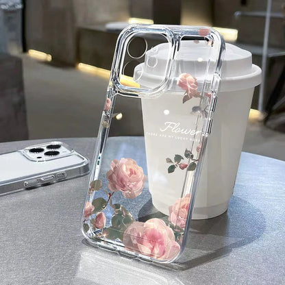 Lotus Flower Transparent Phone Case For iPhone 16 Pro Max Case iPhone 13 17 15 11 12 14 Pro Max XR 8 7 Plus SE Shockproof Cover