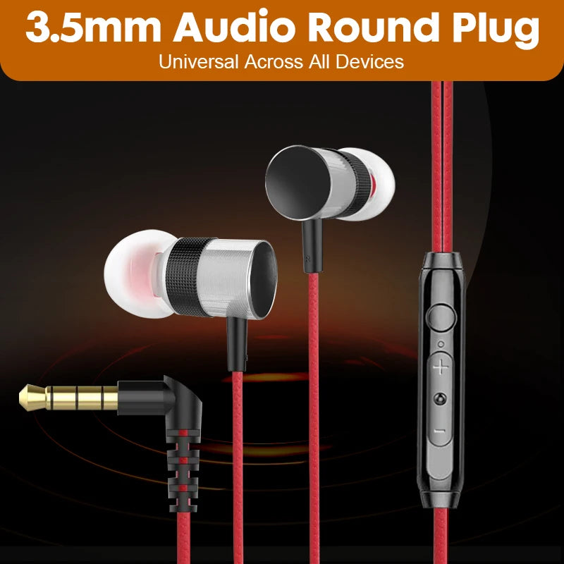 HiFi Wired Earphones with Dolby Surround Sound - 3.5mm Jack Enhanced Audio Quality In-Ear Headphone for Smart Phone PC Earphone