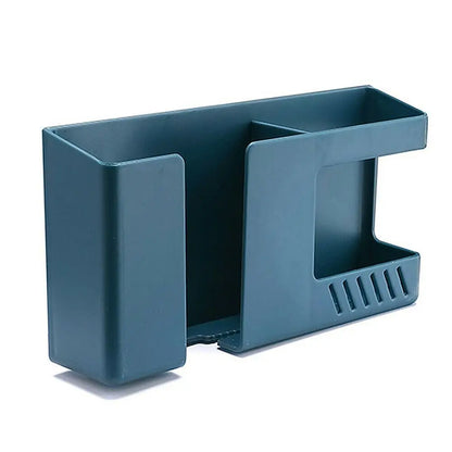 Wall Mounted Mobile Phone Charging Holder Bracket Remote Controller Stand Multi-function Wall Shelf Hotel Universal Storage Box